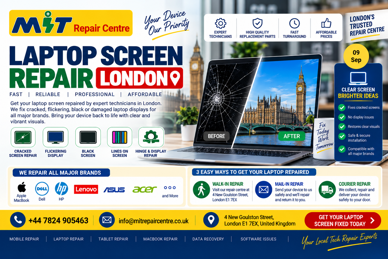Laptop Screen Repair London: Cracked, Flickering or Black Screen? Here’s What to Do